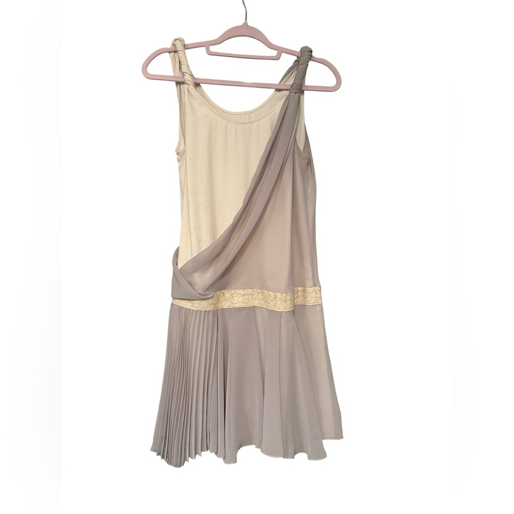 Rag & Bone Barcelona Two Tone Drop Waist Silk Dress, Sz 4